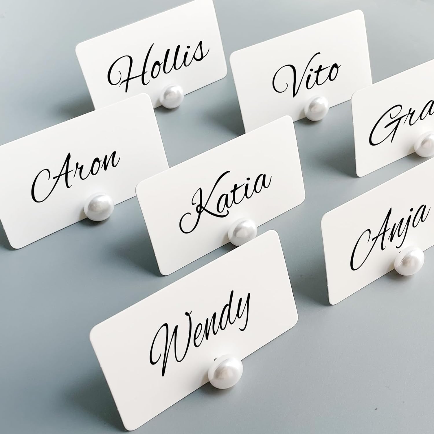 20 Pack Pearl Place Card Holders Set for Events