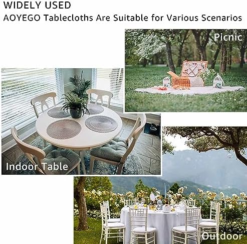 AOYEGO 60 Inch Round Tablecloth Tropical Design