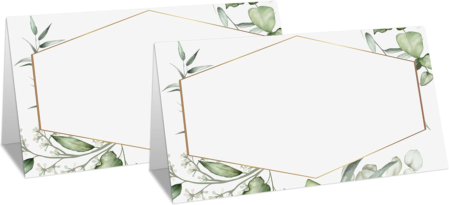 Gold Foil Greenery Table Place Card Set 25 Pcs