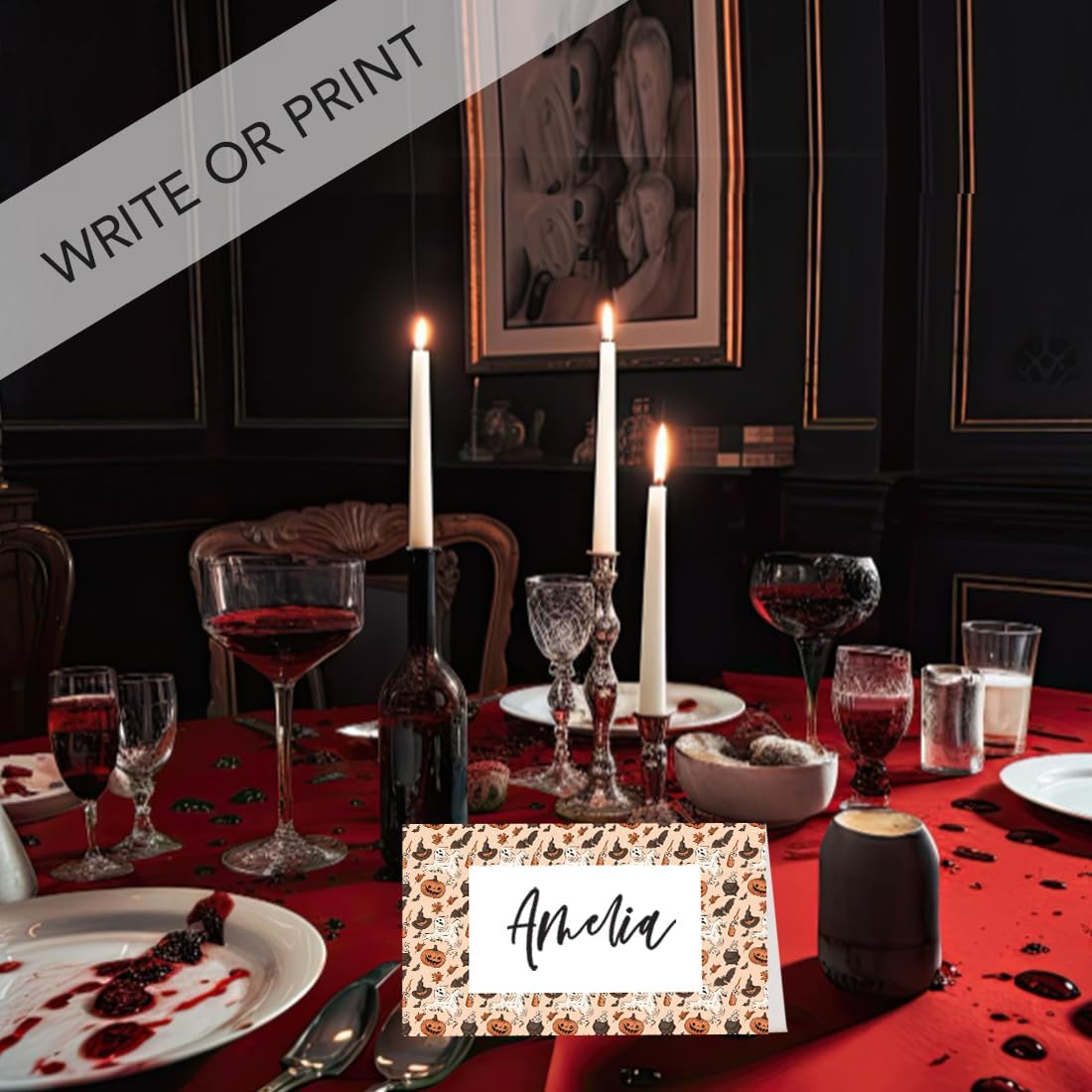 Andaz Press Halloween Place Cards 24 Pack 2x35 1