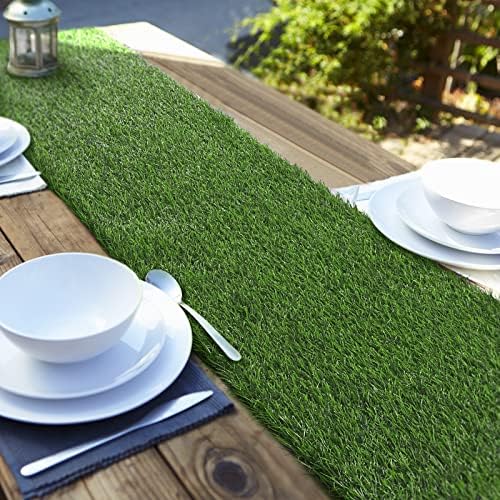 Aneco 12x120 Inch Artificial Grass Table Runner Roll