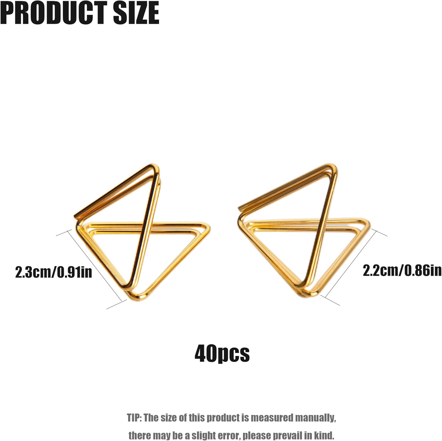 40 Pcs Gold Triangle Place Card Holders for Wedding Centerpieces