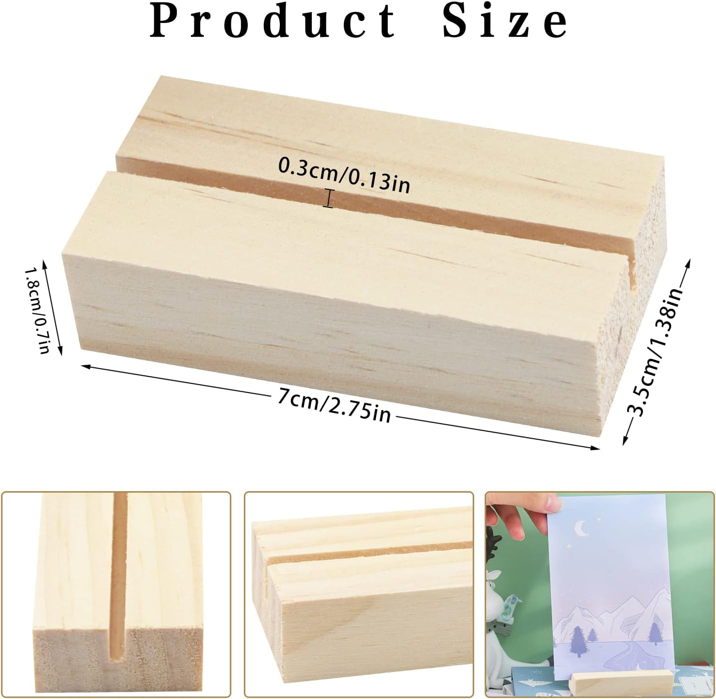 FSWCCK 40 Piece Wood Place Card Holders for Ceremonies and Parties