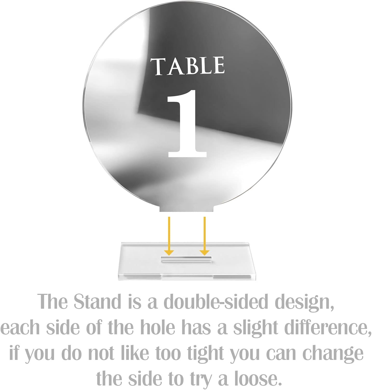 Mirror Gold Acrylic Table Numbers 1-15 with Stands