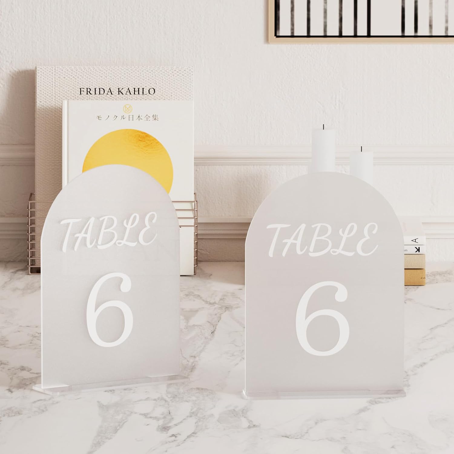Urban Deco Table Numbers 5x7 Inch Acrylic Place Card Holders