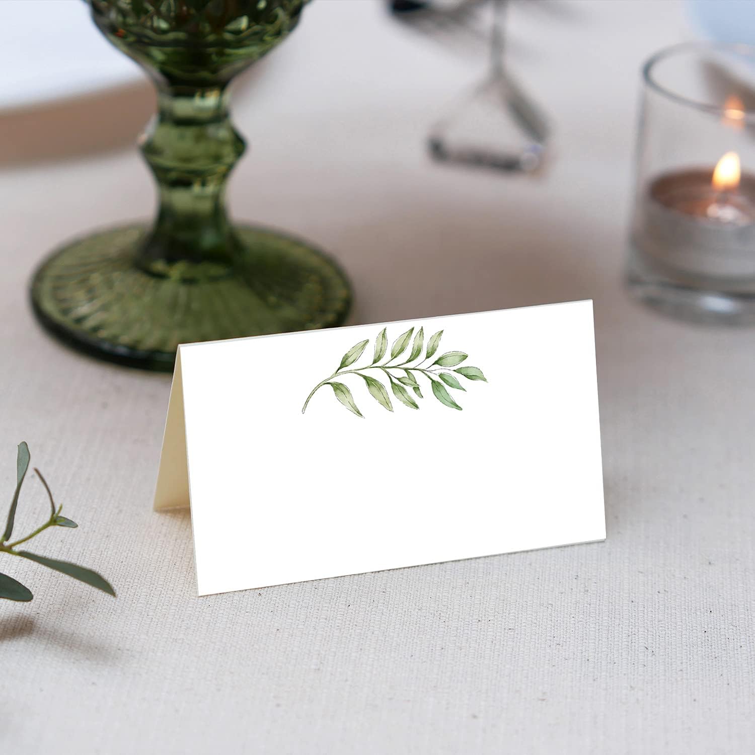 50 Pack Greenery Wedding Place Cards 2x35 Inches