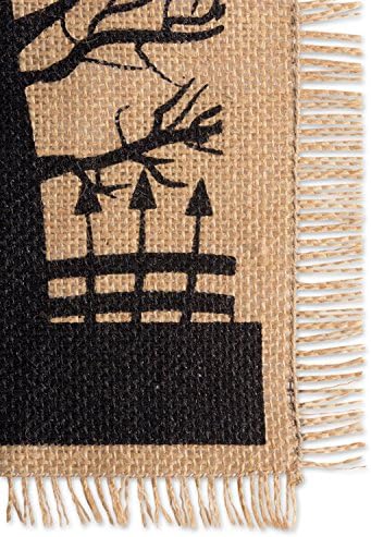 DII Halloween Burlap Table Runner 14x74 Black Tan