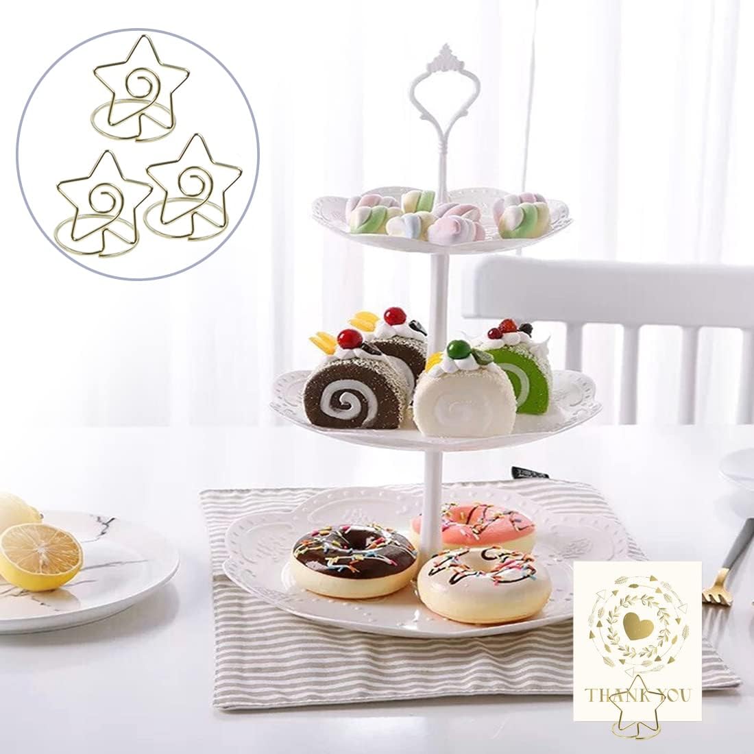 ELANE Wedding Card Holders Set 20pcs Star Diamond Place Card Holders