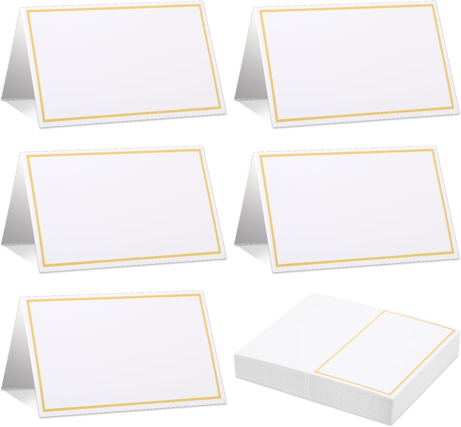 50-Pack Premium Gold Foil Border Place Cards