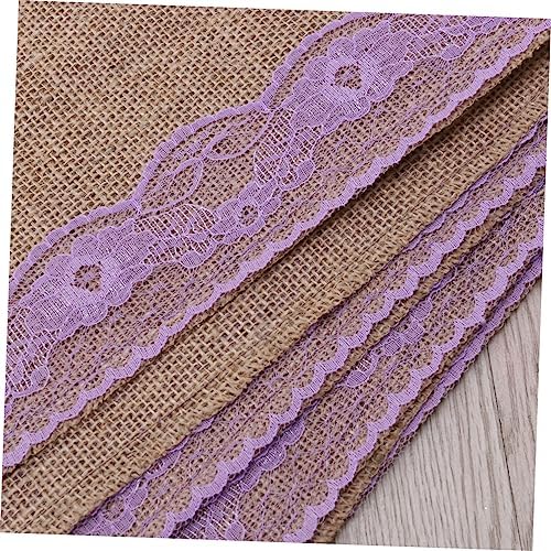 275x30cm Burlap Table Runner with Rustic Lace Edging