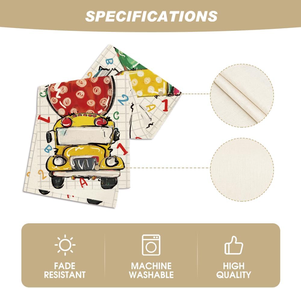Artoid Mode School Bus Table Runner 13x72 Inch