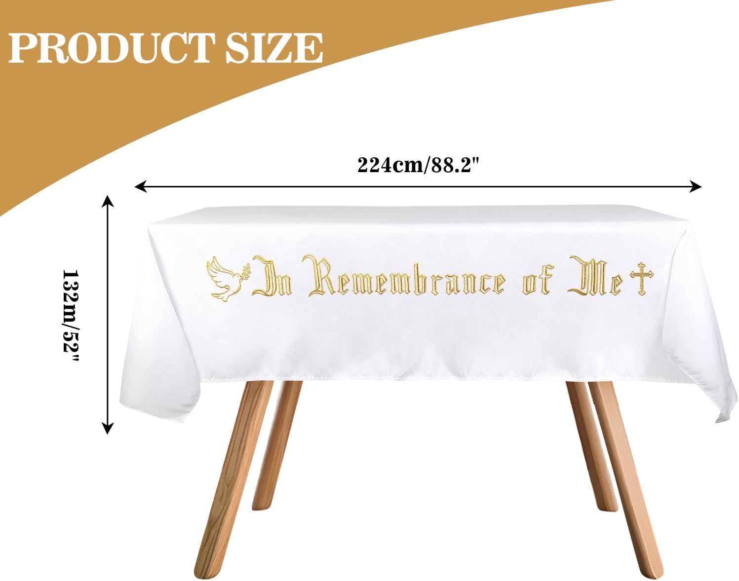 TALPGOD In Remembrance of Me Communion Tablecloth 882x52in