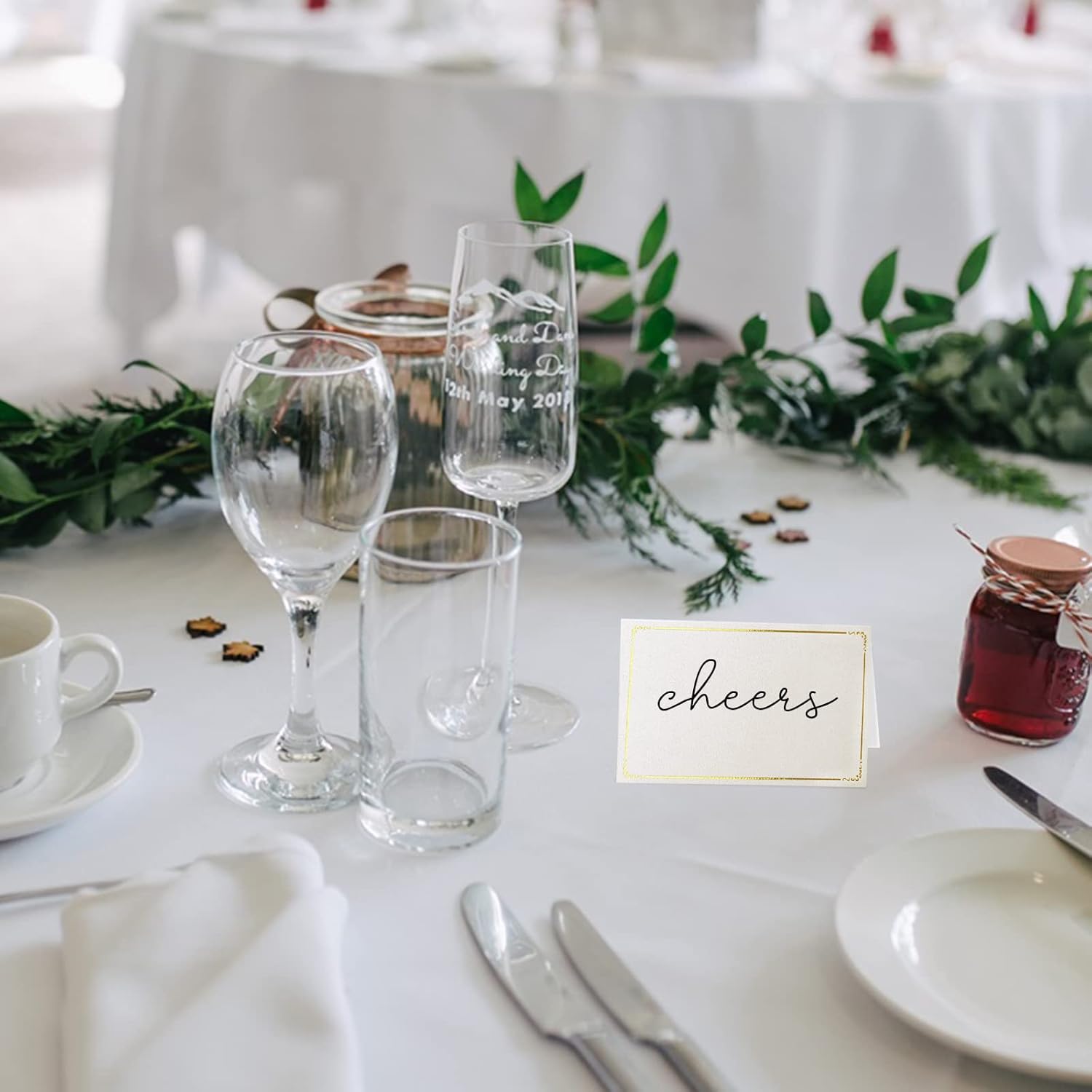 PECULA 70 Pcs Gold Foil Place Cards for Wedding and Events