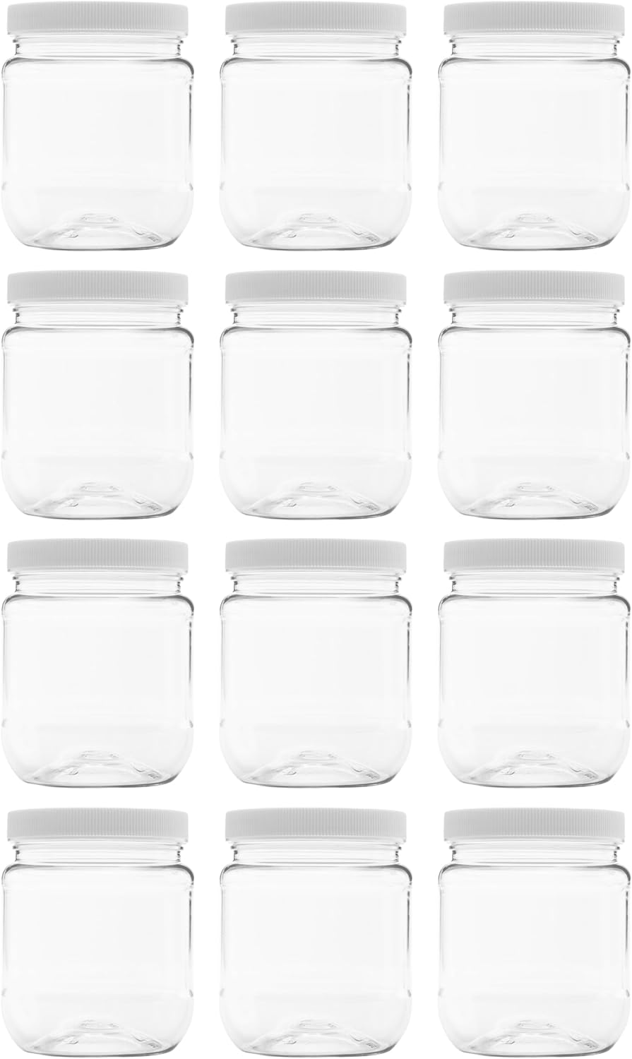 12 Pack Clearview Jars with Leak Proof Lids