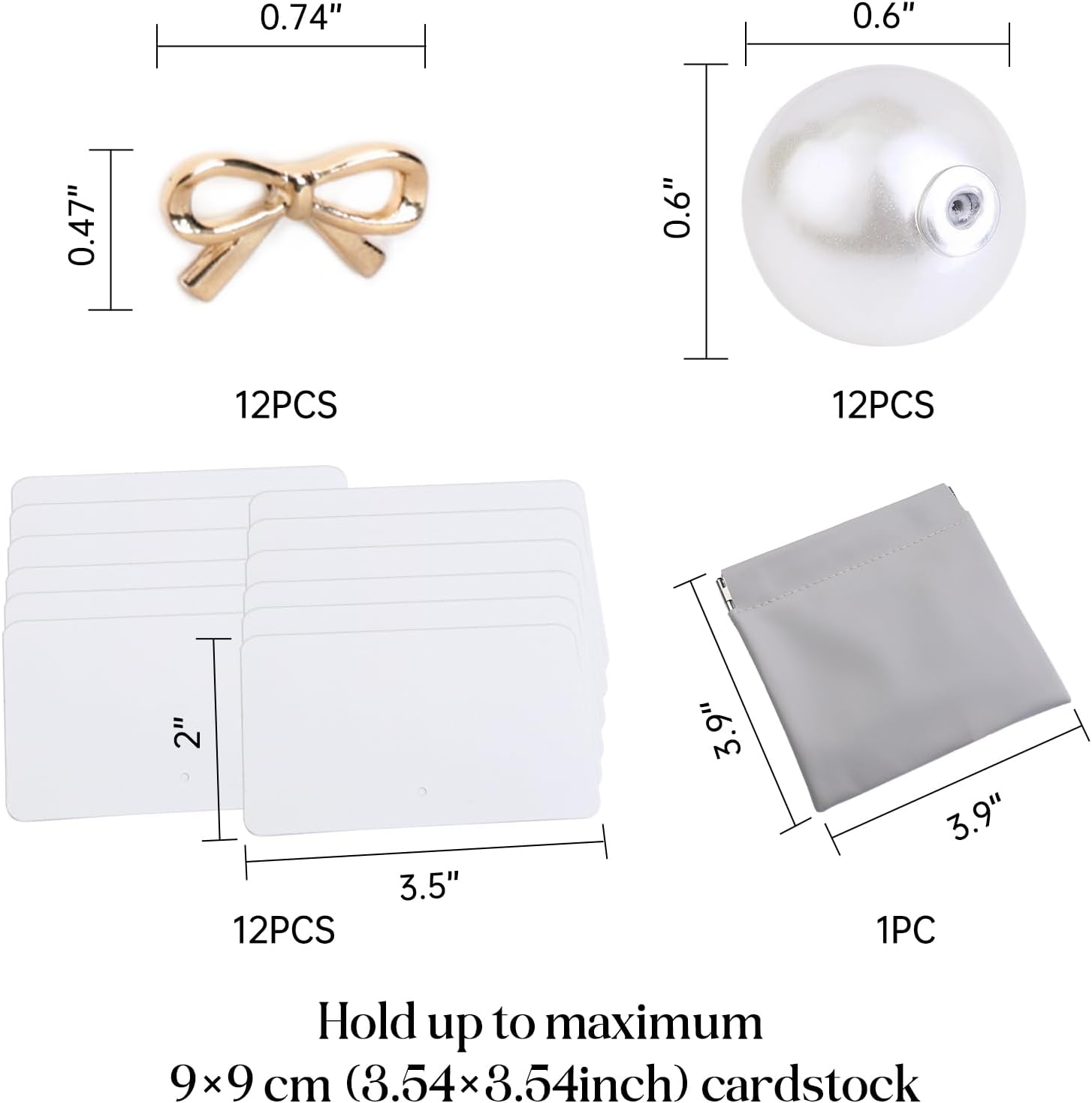 UNIQOOO 12Pcs Decorative Ribbon Bow Place Card Holders Set