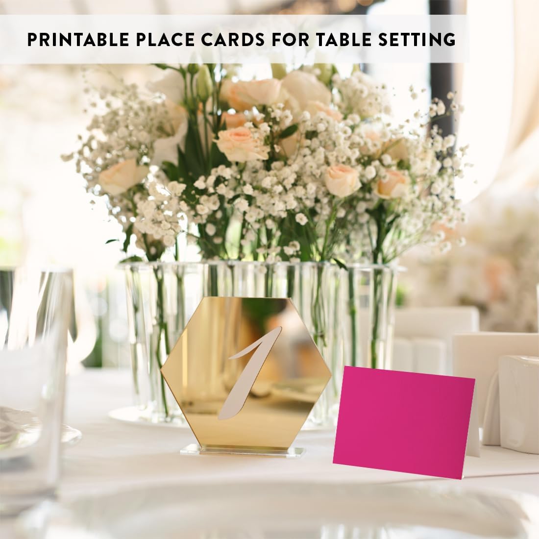 Andaz Press Fuchsia 20-Pack Place Cards for Events
