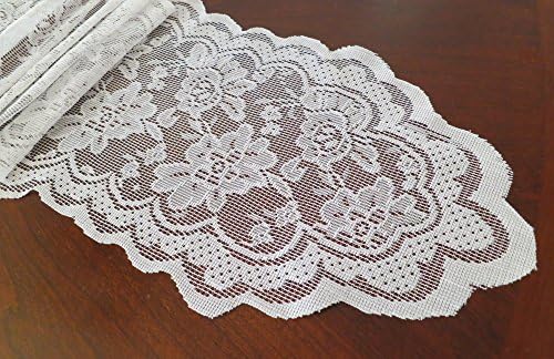White 108 Inch Lace Table Runner Wedding Chair Sash