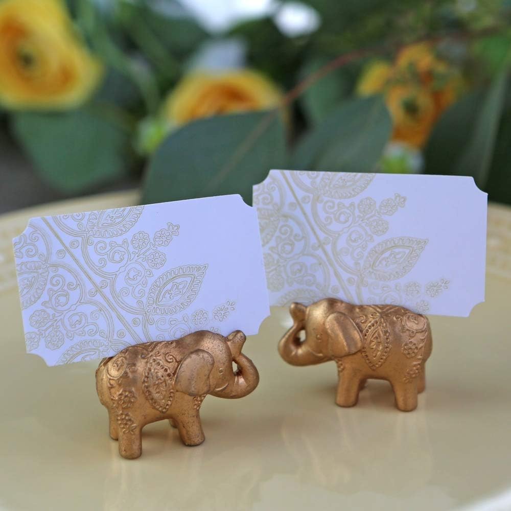 Kate Aspen Lucky Golden Elephant Place Card Holders Set of 6