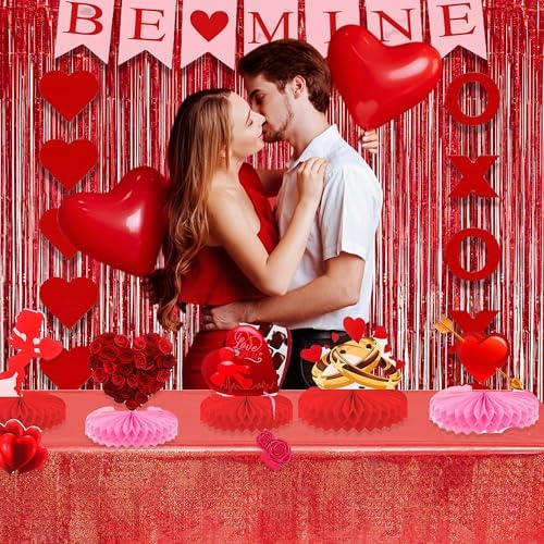GREATRIL Red Shiny Tablecloth for Parties 54x108 2 Packs