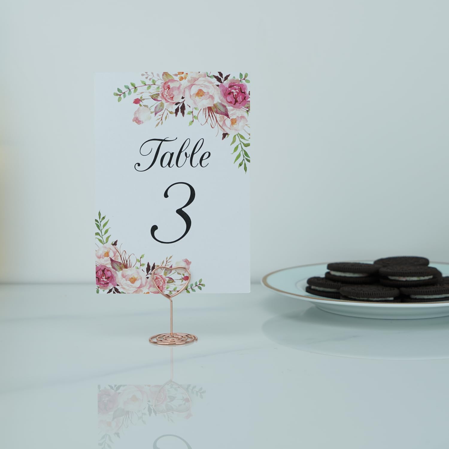 20pcs Rose Gold Heart Shape Place Card Holders