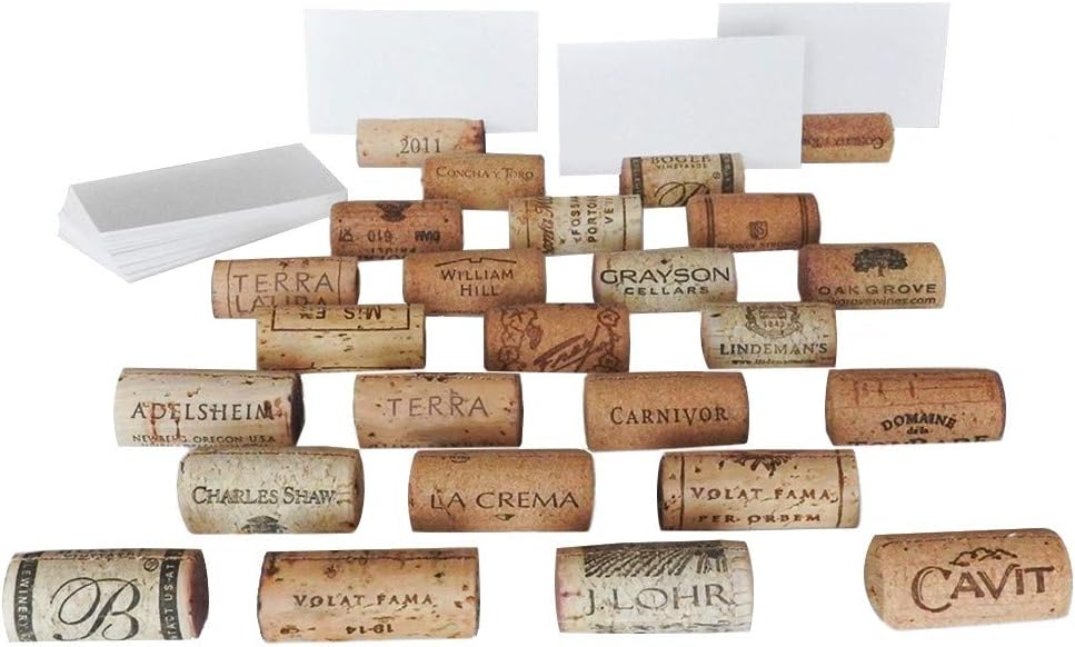 Premium Recycled Cork Place Card Holders Set of 25