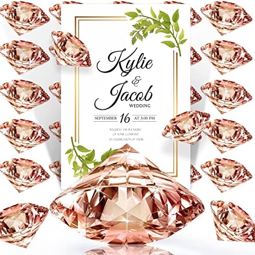 MTLEE 36-Piece Diamond Place Card Holders Rose Gold