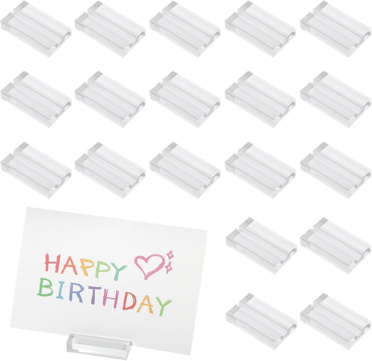 Lnrueg 24 Pcs Acrylic Place Card Holders