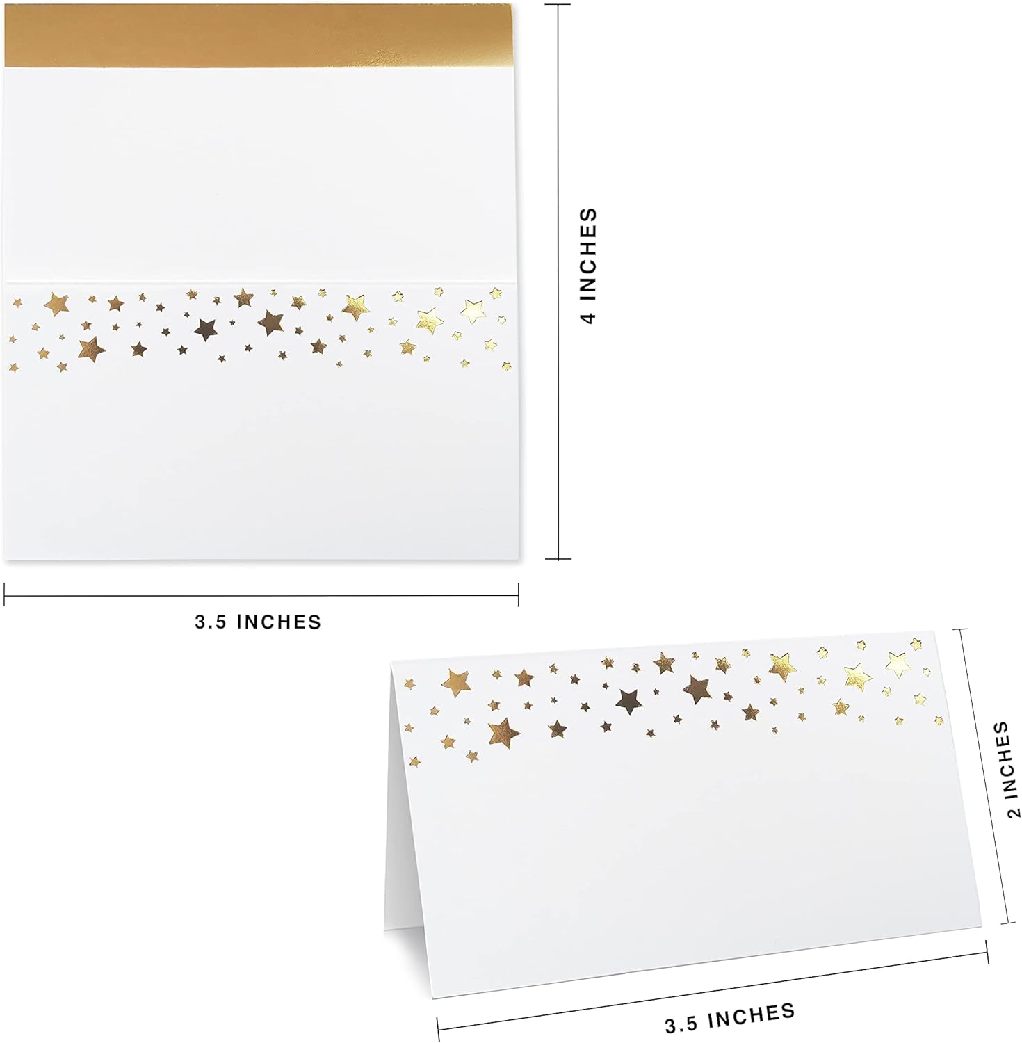 CLEVER SIGNS 100 Pack Gold Place Cards for Wedding Party Reception