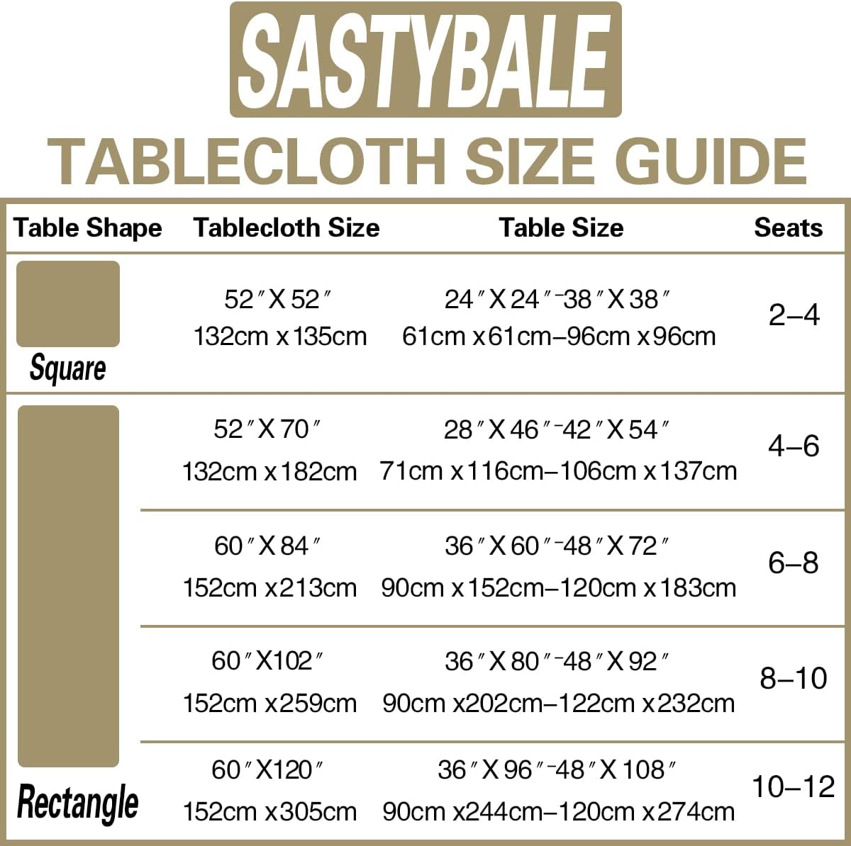 SASTYBALE Damask Gold Tablecloth 60x84 Inch