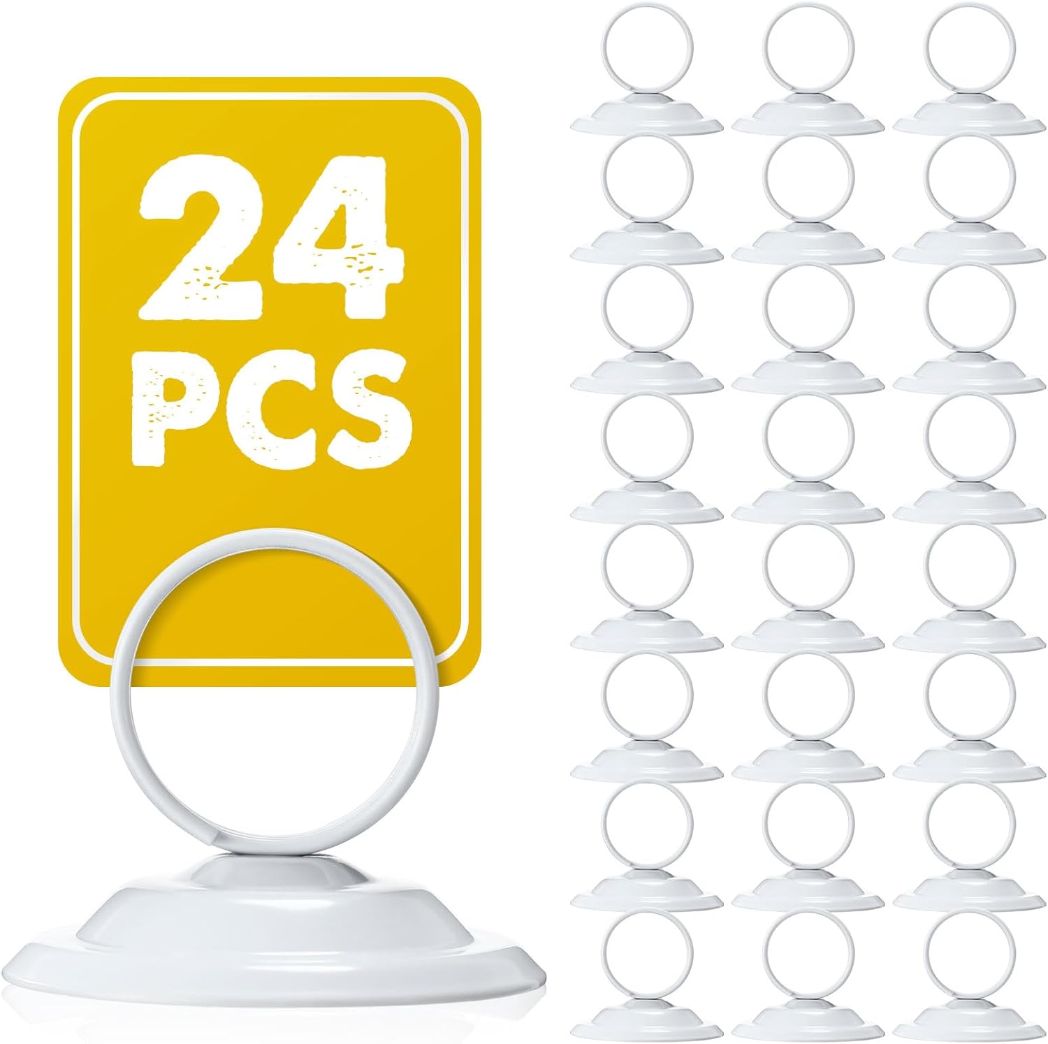 24 Pcs White Metal Table Number Holders for Events