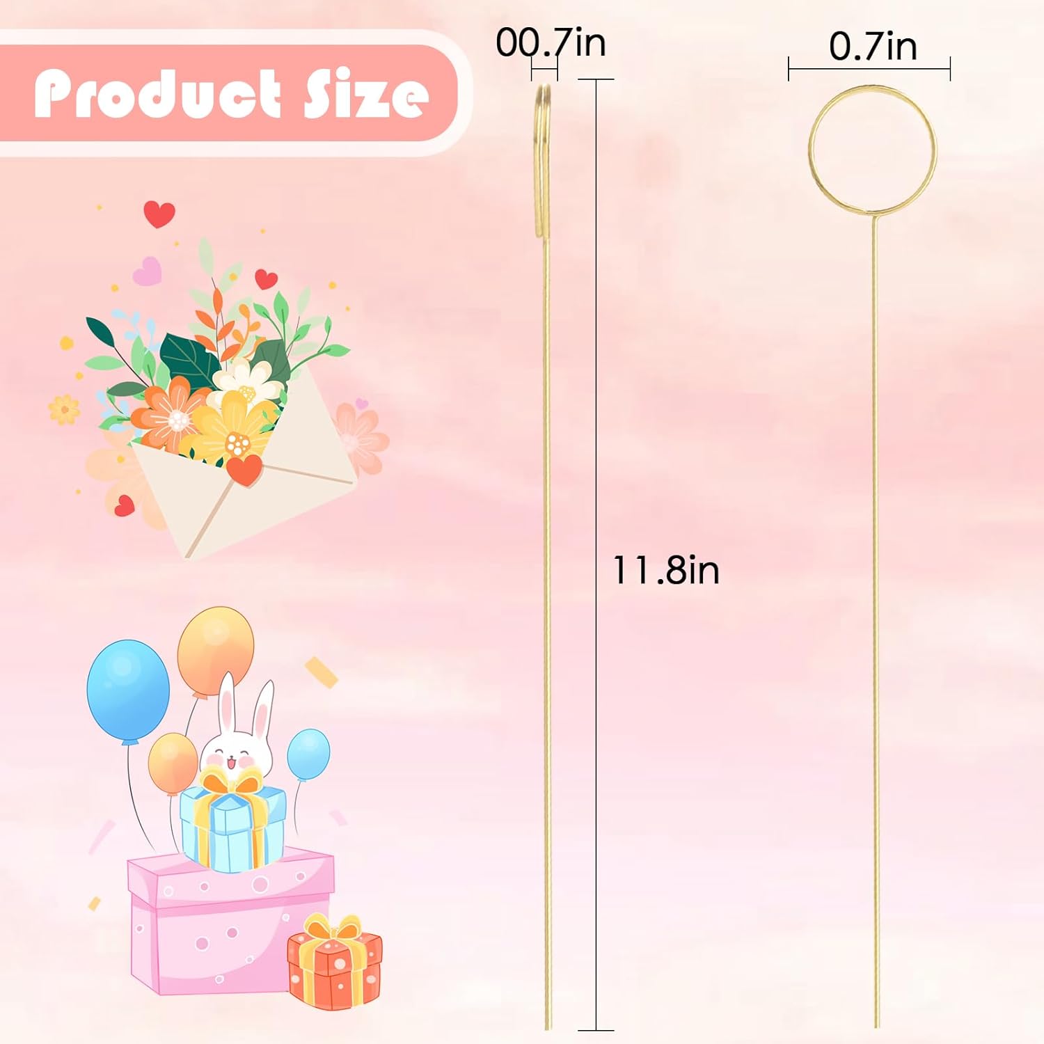 Gegraterwa Picture Holders for Centerpieces 40Pcs Metal Photo Sticks