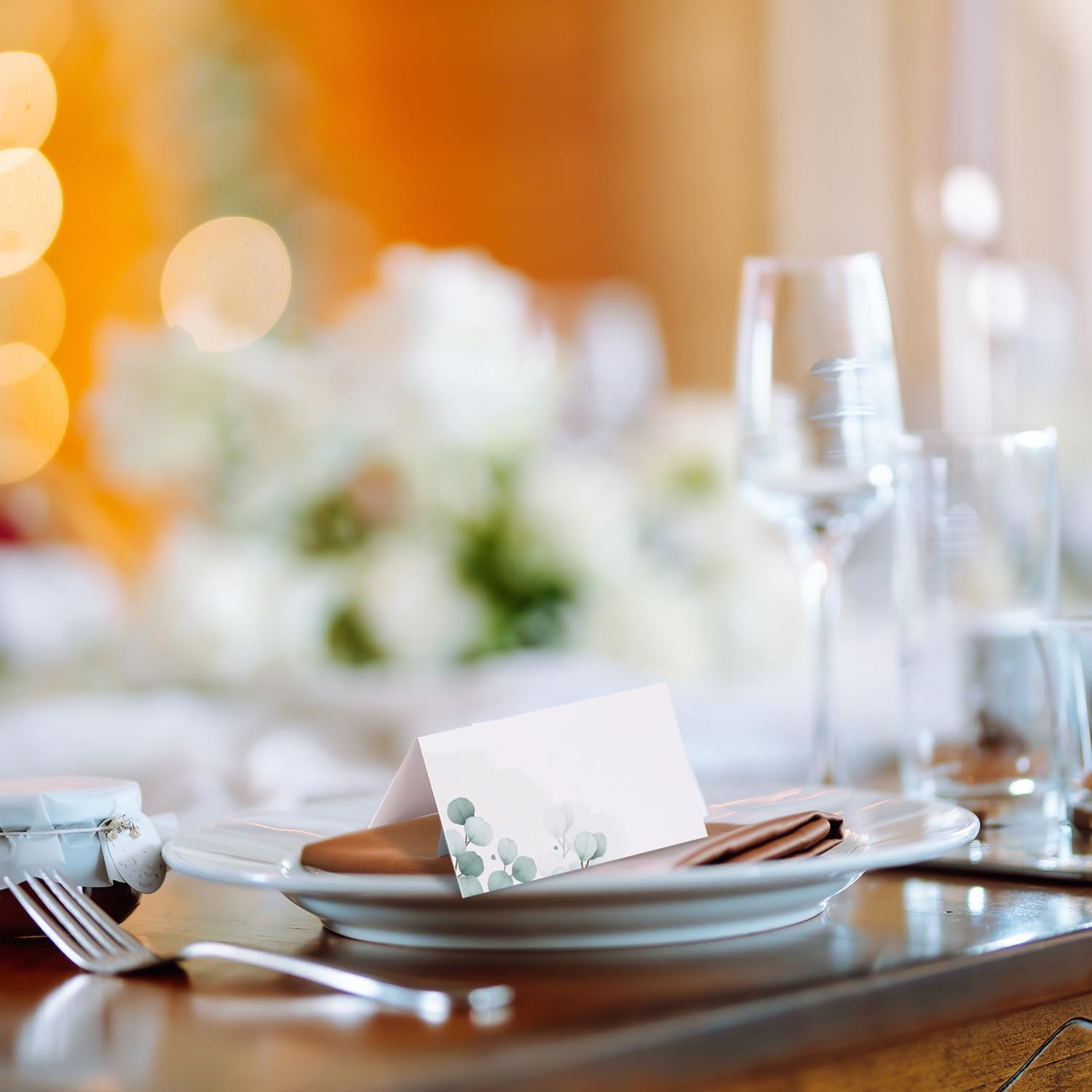 Arcjunys Table Place Cards 50 Pcs Leaf Design