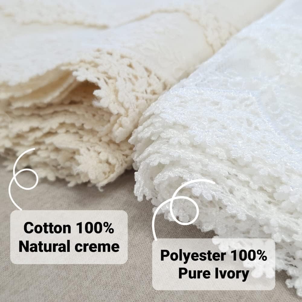 Lacely Inicia Table Lace Runner 12x70 Inch White Decor
