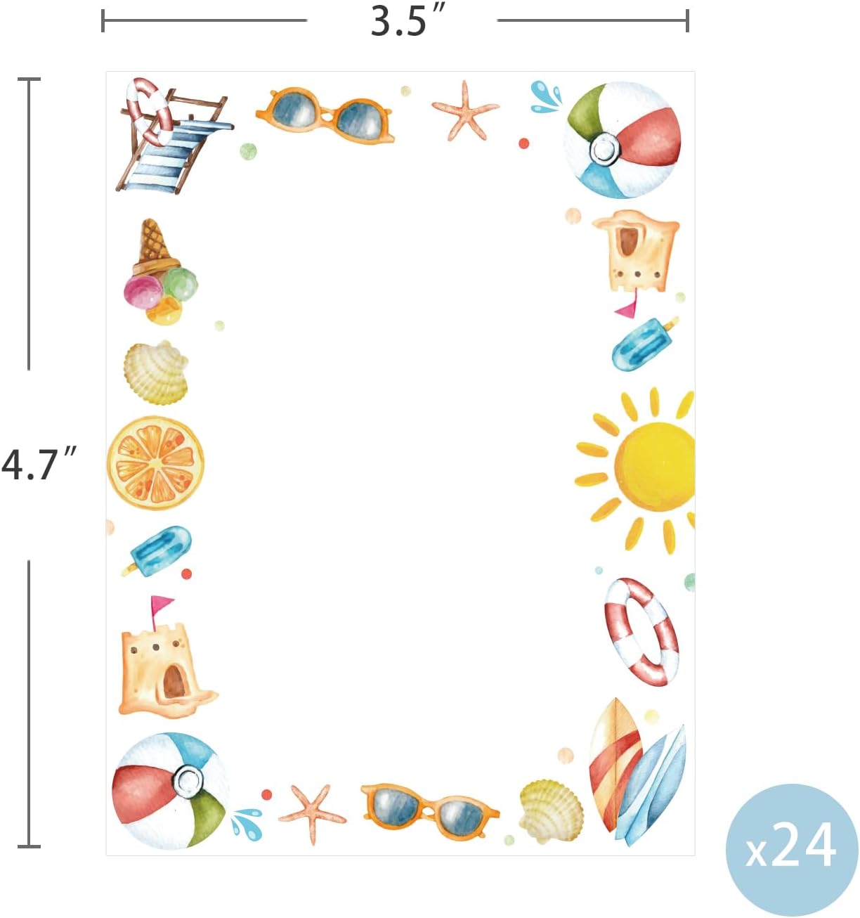 24 Pcs Summer Beach Place Cards for Parties
