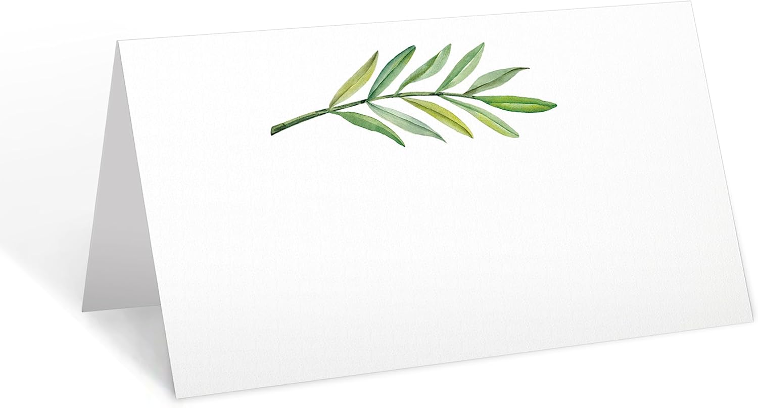 321Done Green Leaves Place Cards - Set of 24 1