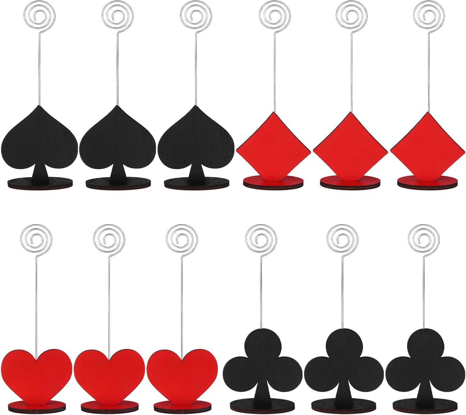 12 Pcs Casino Themed Place Card Holders Poker Shaped Table Number Stands