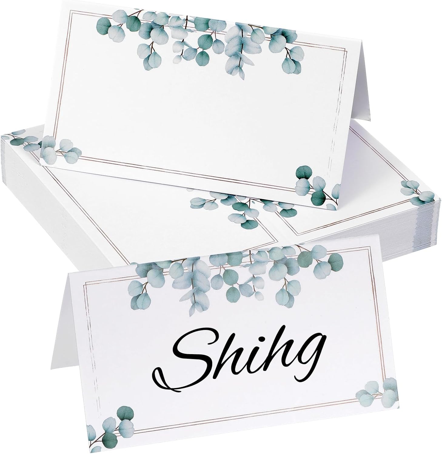 Zyghjort 50 Pcs Folding Place Cards for Weddings and Parties