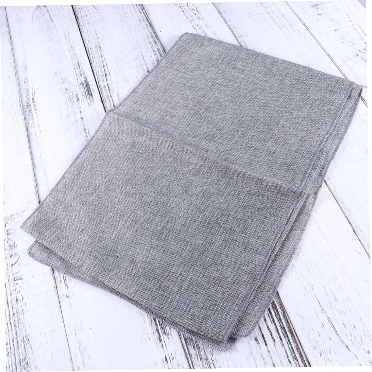 KICHOUSE Gray Burlap Table Runner Elegant Imitated Linen Decor