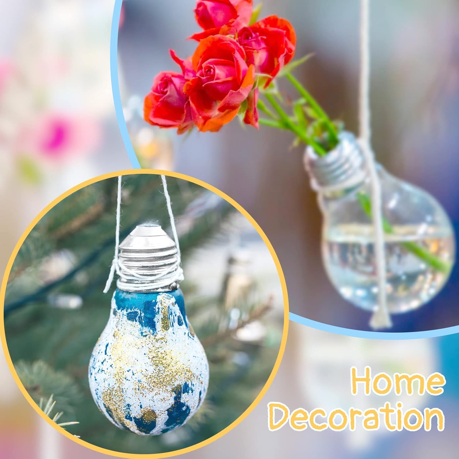 Gerrii 144 Pcs Plastic Light Bulb Jars with Silver Lids