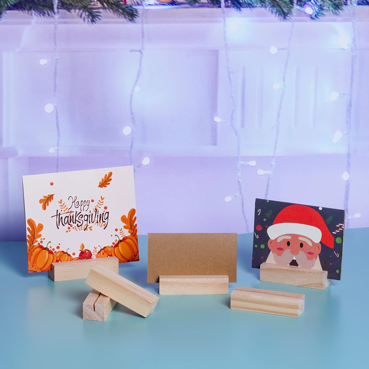 20 Pieces Wood Place Card Holders for Wedding Reception