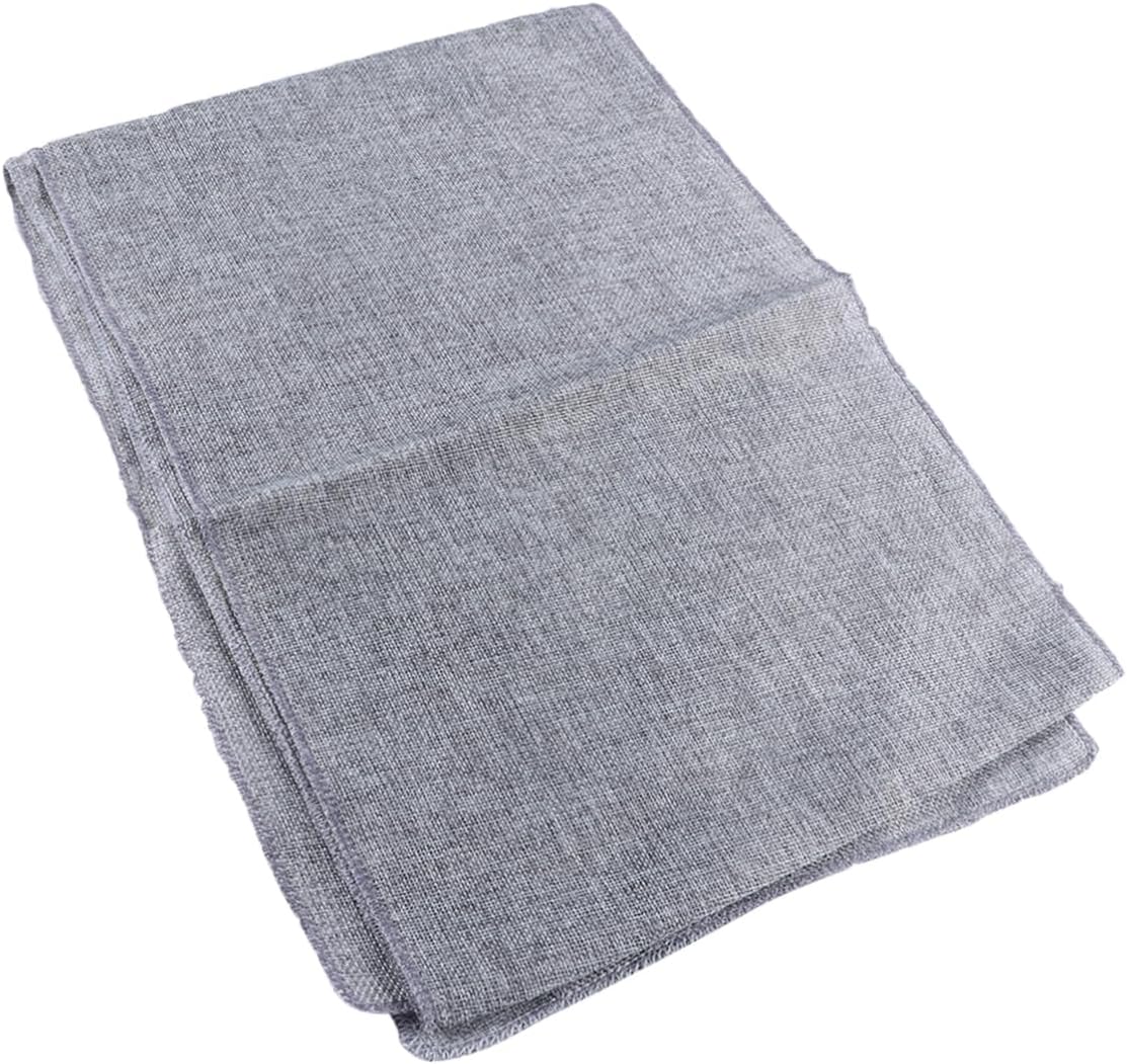 KICHOUSE Gray Burlap Table Runner Elegant Imitated Linen Decor