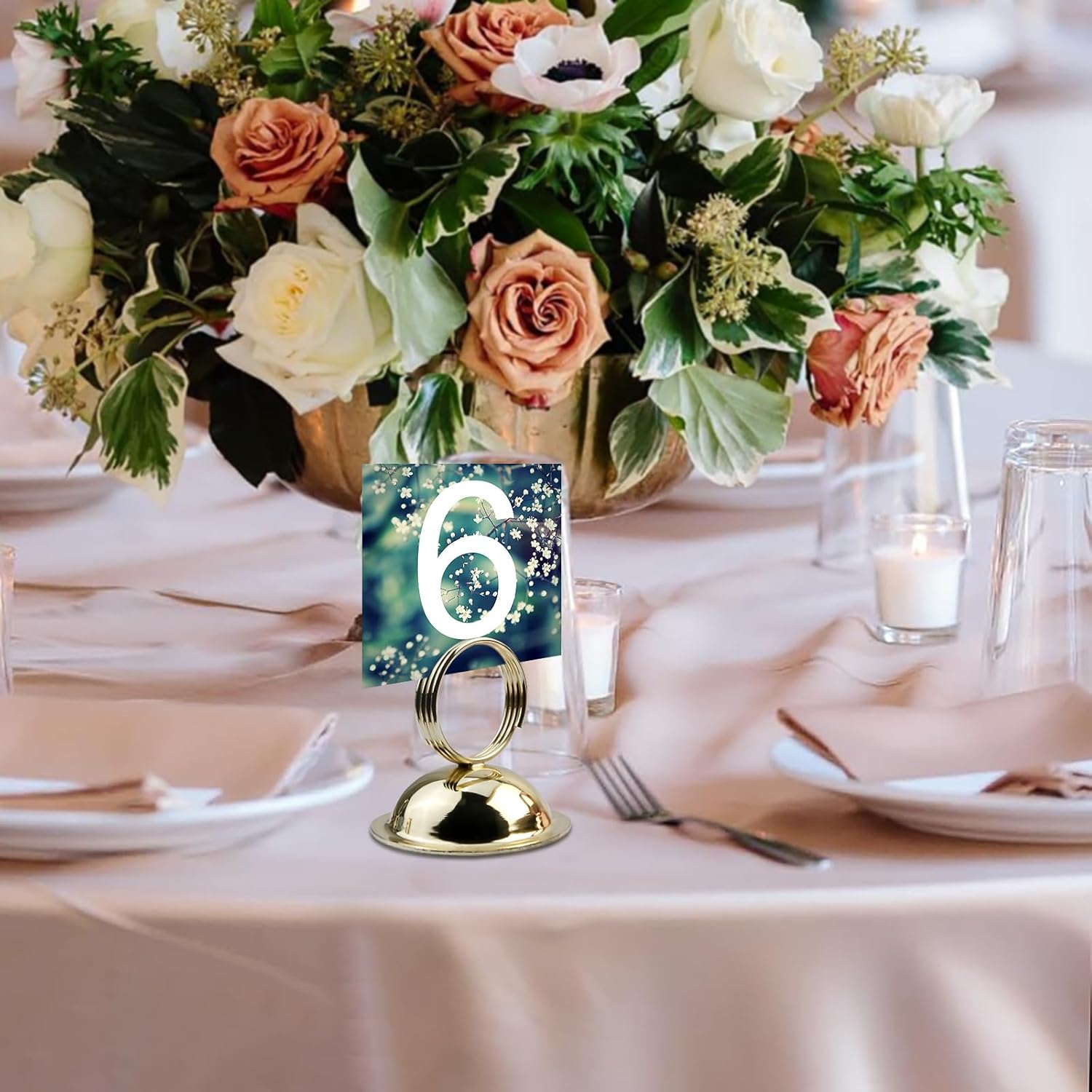 Gold Table Number Holders 14 Pack for Wedding Events