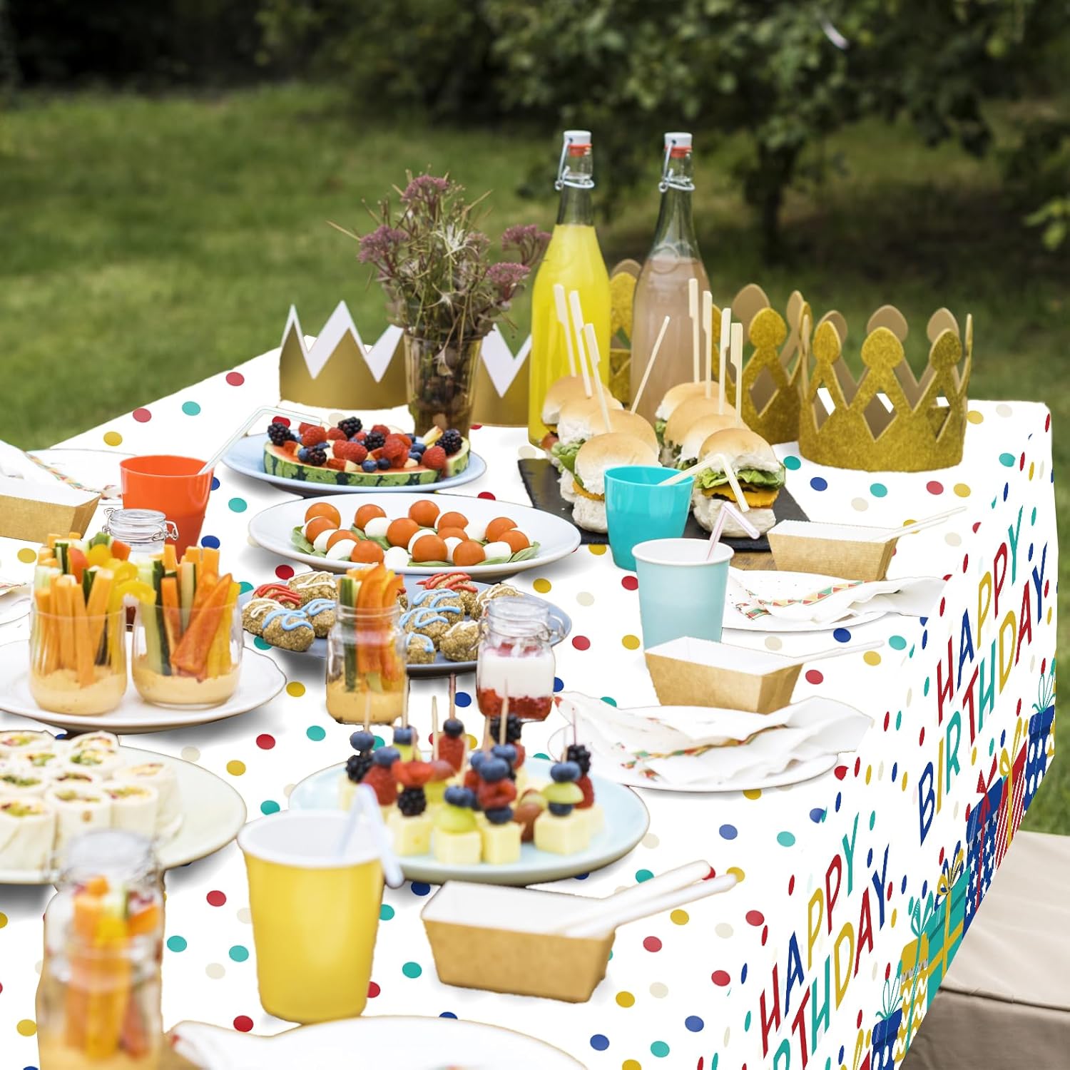 3 Pcs Plastic Tablecloth for Birthday Parties