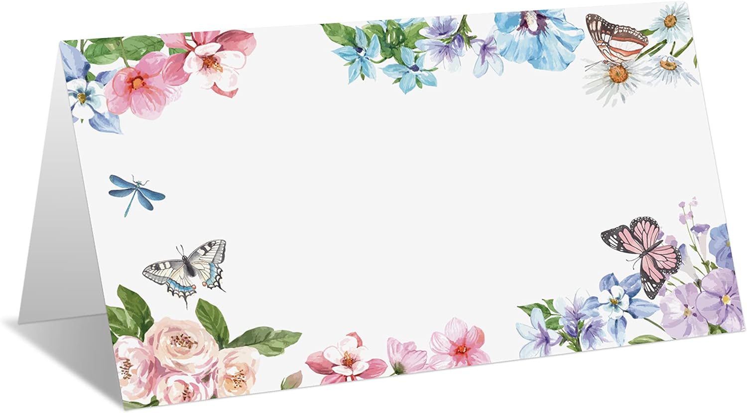 Butterfly Floral Place Cards Editable Pack of 25