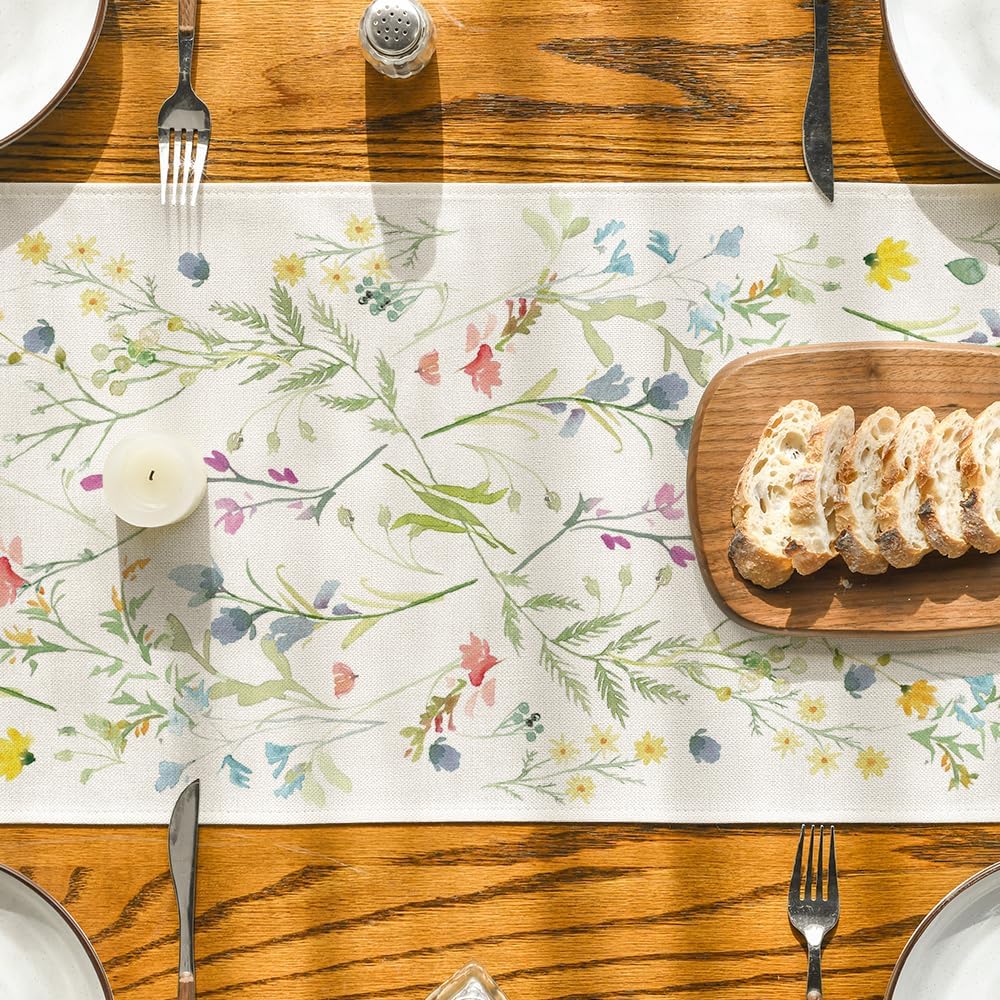 Artoid Mode Wildflowers Bloom Table Runner 13x60 Inch