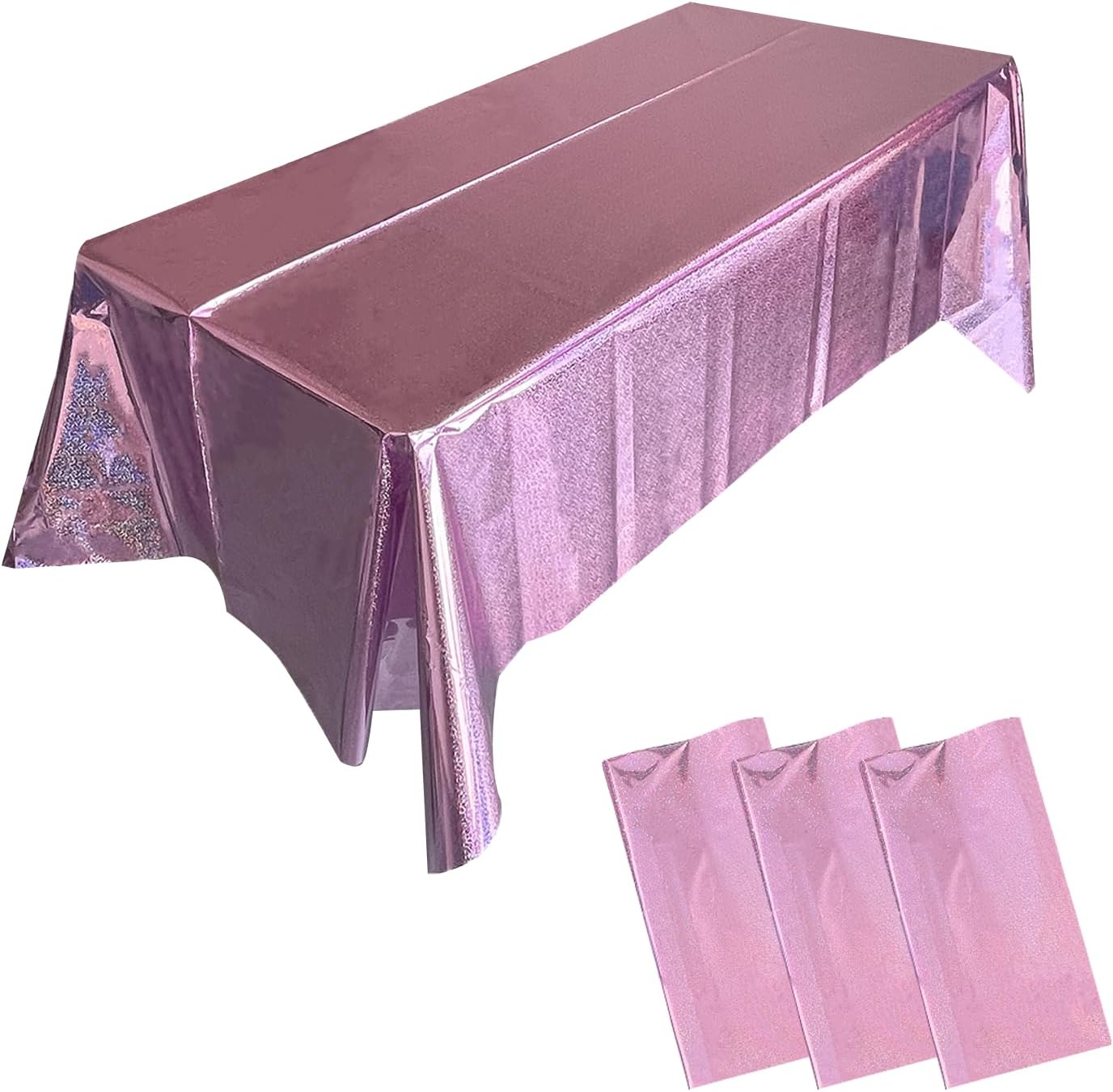 LabZhang 3 Pack Pink Iridescent Tablecloths