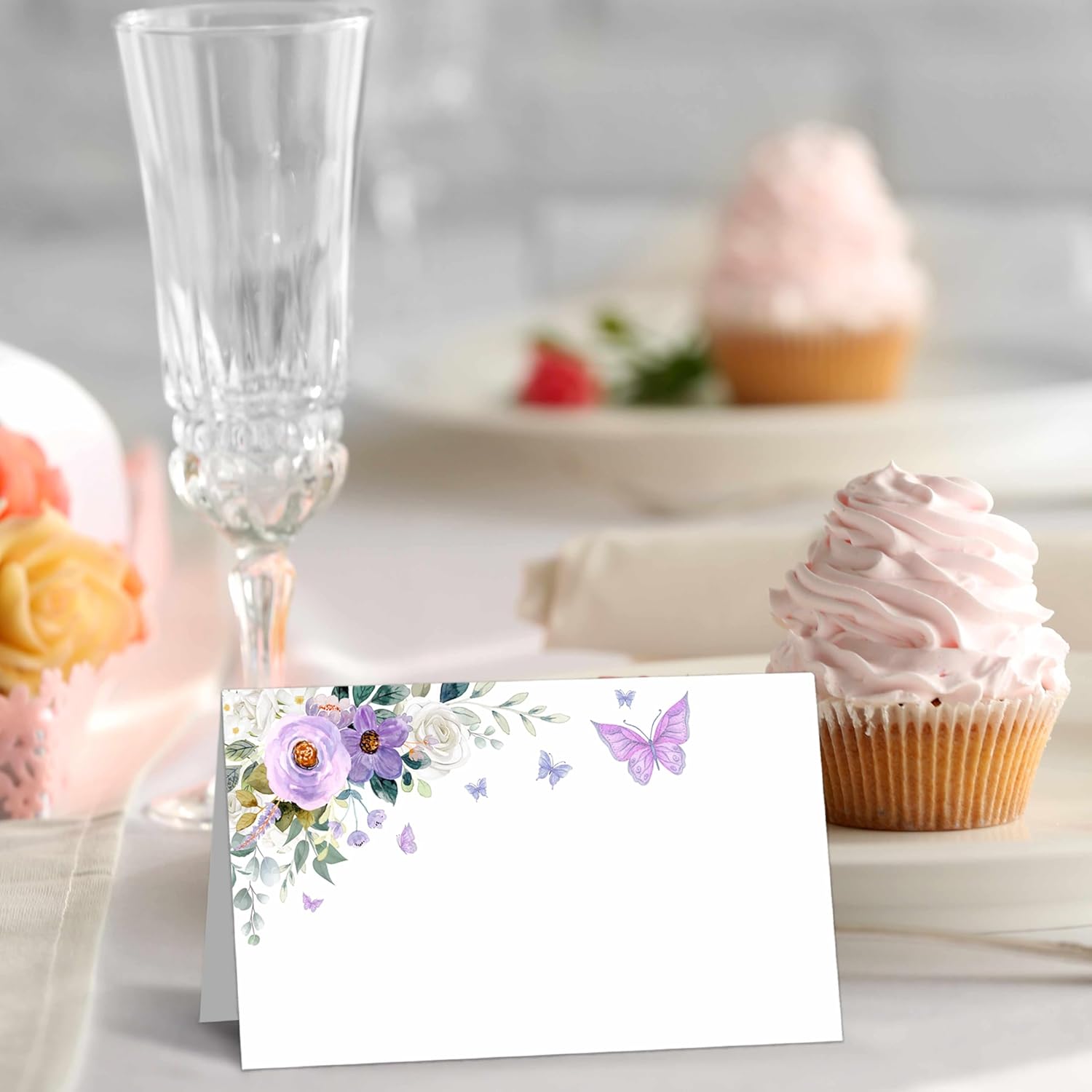Butterfly Place Cards Boho Floral 25 Pack