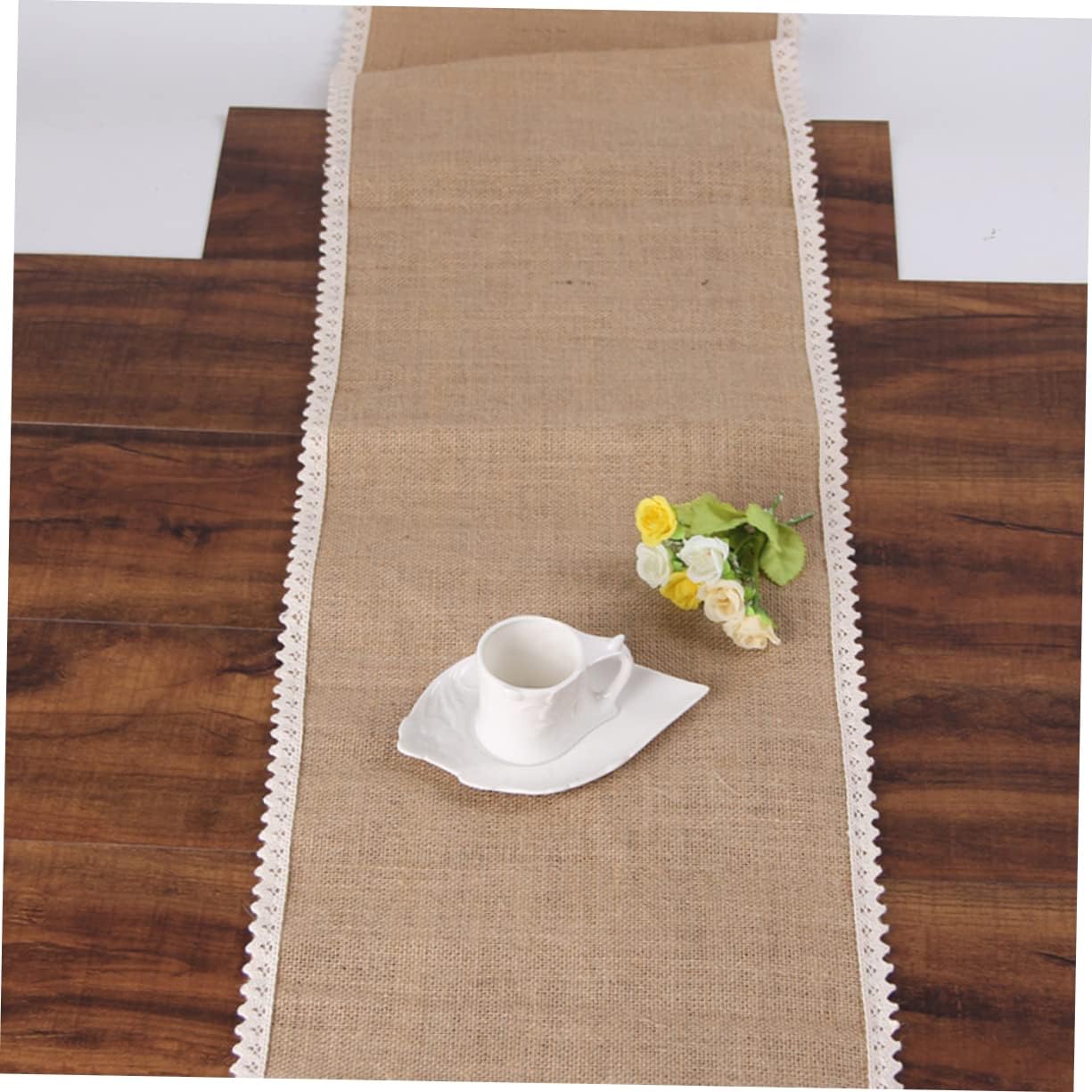 Lace Jute Table Runner 30x275cm for Wedding Events