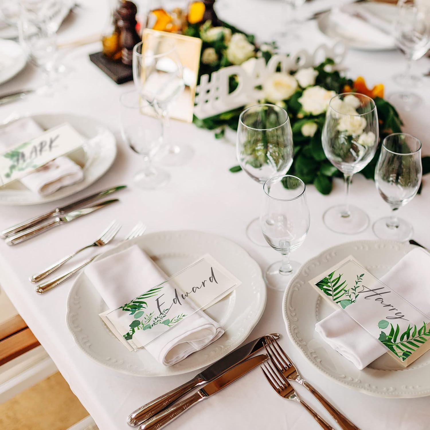 Chunful 120 Pcs Clear Acrylic Place Cards for Wedding DIY Table Setting