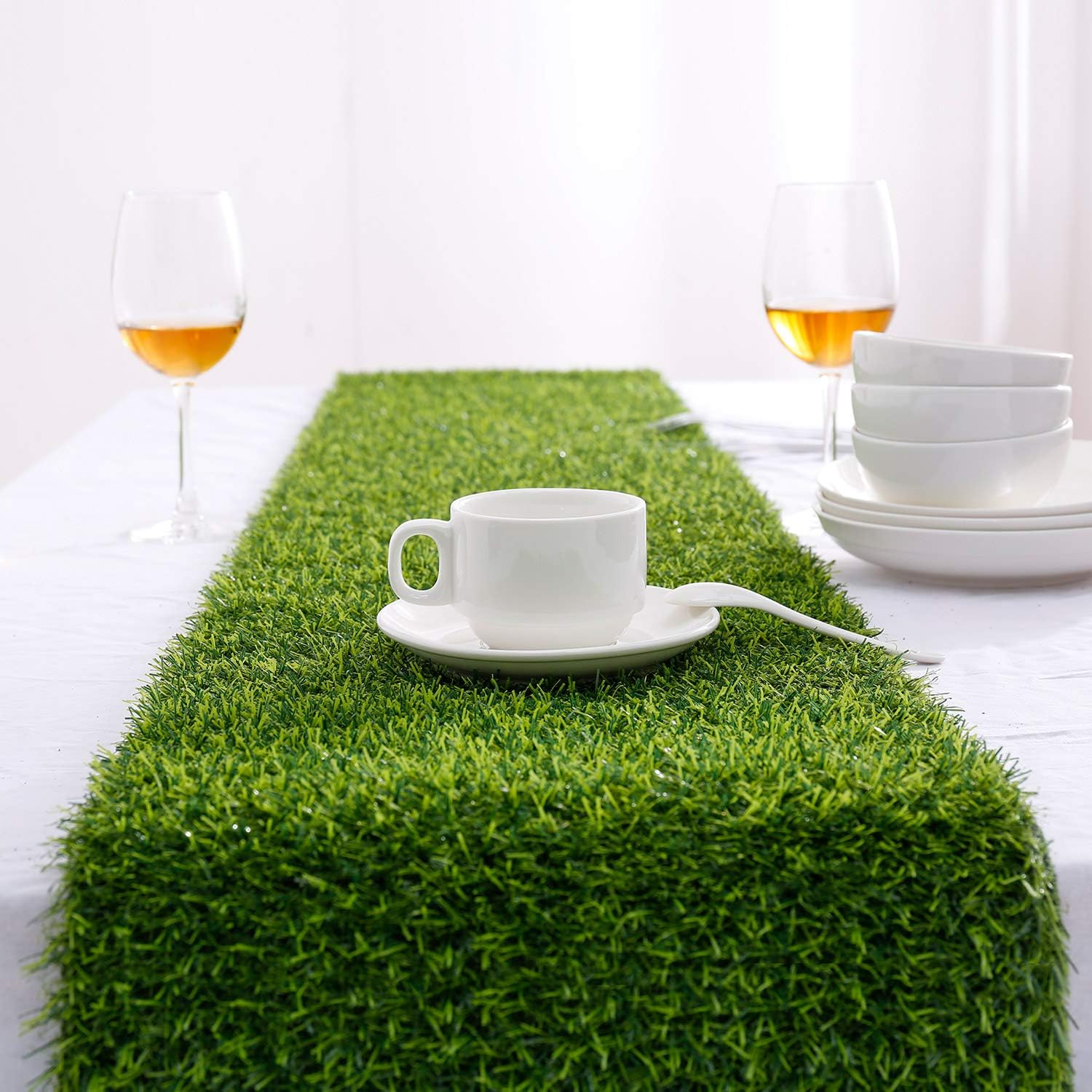Farochy Artificial Grass Table Runner 14x48 Inches 1